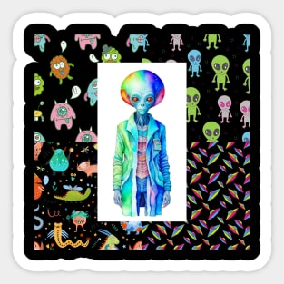 AI Alien patern Sticker